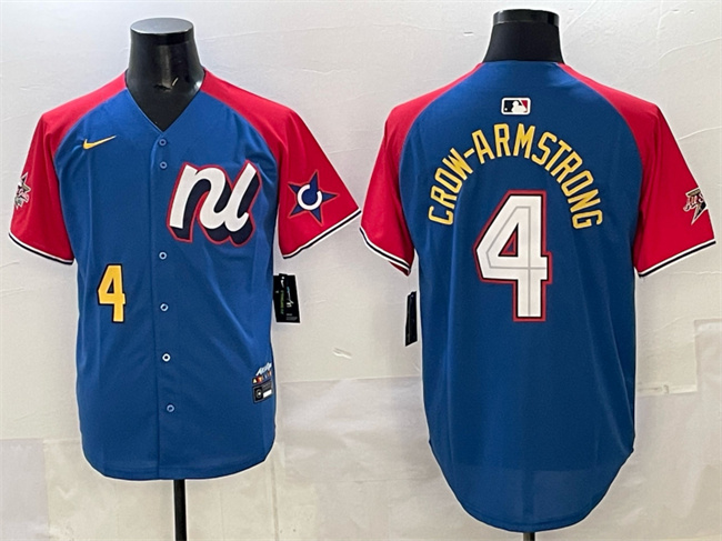 Men's National League #4 Pete Crow-Armstrong Blue/Red Alternate 2025 All-Star Edition Limited Stitched Baseball Jersey